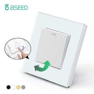 BSEED 1/2-fach Mechanischer Drucktastenschalter 1-Weg Wandschalter Türklingelschalter Glasrahmen 10A