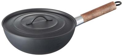Çıkarılabilir Saplı Skater Açık Hava Wok, 23 cm, Kapak, Saklama Çantası Dahil, Baharat Yok, Kurutma Yok, Kamp Tavası, Açık Hava Wok IRCN1-A
