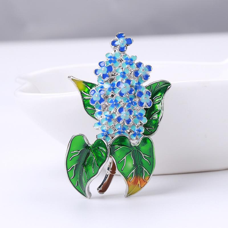 Módní retro Evropská a americká šeříková brož Dámská Divoká Oděvní Doplňky Rostlinná Brož