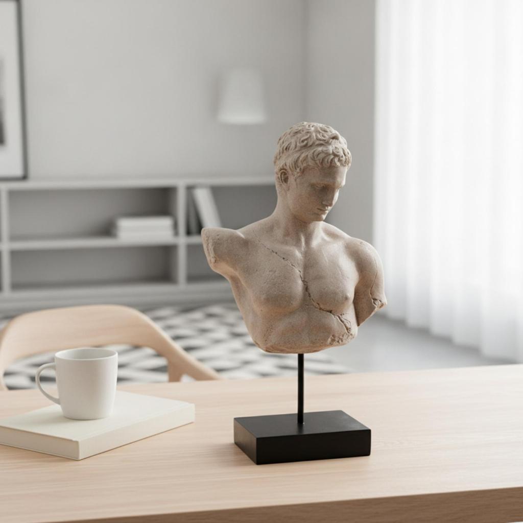 Bust Statue with Base Stable Classical Decorative for Office