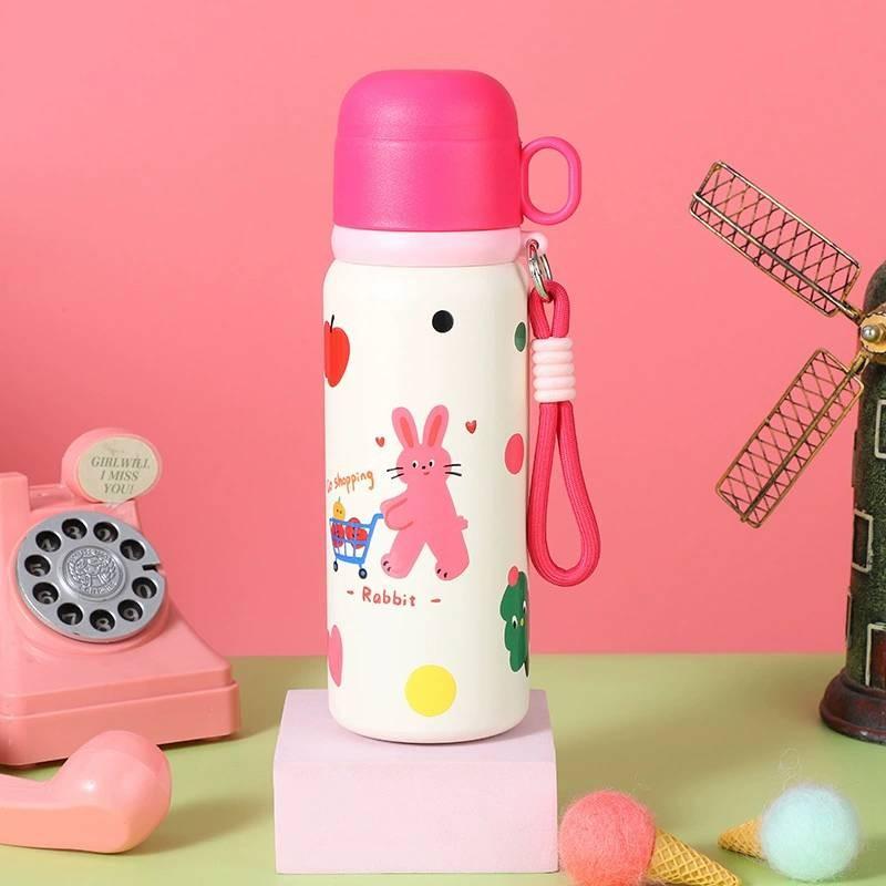Cute Childrens Insulated Water Bottle With Smart Temperature Display For School And Travel Use