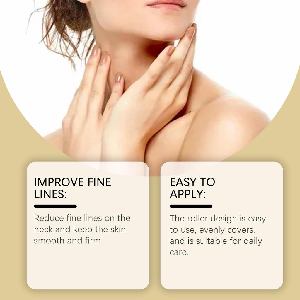 Neck Care Roller Cream, Hydrating Moisturizing Firming Neck Cream, Smooth & Delicate Nourishing Neck Skin Care Roller Cream