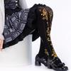 Women's Japanese Gothic Grunge Pantyhose Stockings Harajuku Aesthetic Crosses Print Opaque Tights Leggings Hosiery