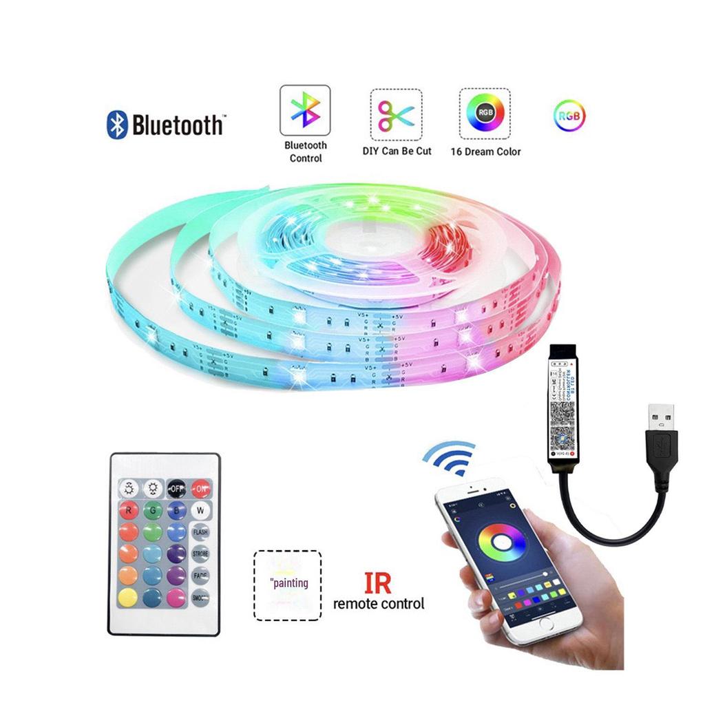 Bluetooth RGB Magic Color LED-Lichtstreifen-Set, 5 V USB, 5050 2835 Streifen