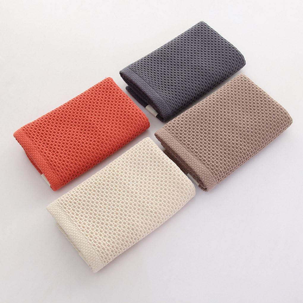 Cotton Towel Home Kitchen Bathroom Toilet Face Hands Washing Waffle Design Towel 72x32cm