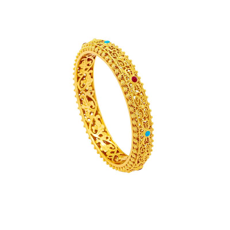 Vietnamese Vintage Gold Filigree Bangle: Trendy, Long-lasting Court Style