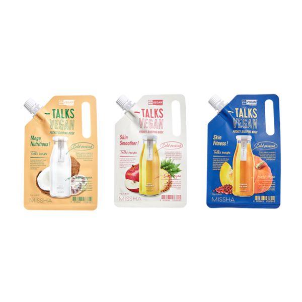 MISSHA Talks Vegan Squeeze Pocket Sleep Mask 3-Type Set 1ea 1set