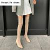 Neue elastische Damen Overknee-High Heels Modische Stiefel mit Reißverschluss hinten Schlanke lange Stiefeletten Herbst Winter