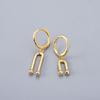 ANENJERY Asymmetric U Shape Hoop Earrings For Women Simple Exquisite Ear Buckle Jewelry Gifts
