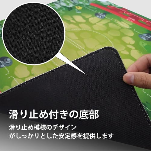 3mm Thick, Crease-Free, Fully Sewn Rubber Playmat for Two Players, Stadium Board TCG Playmat for Personalized Gaming Experience, Multiple Game Area De