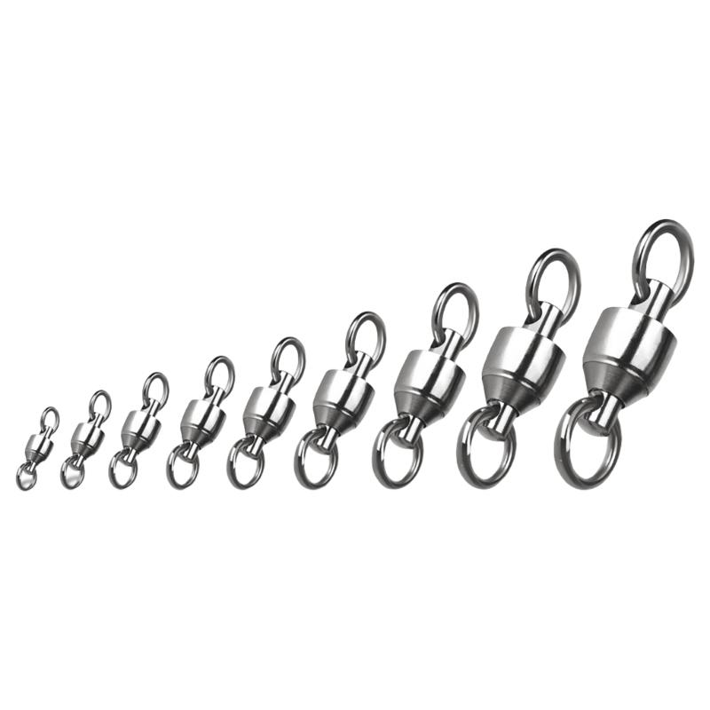 20Pcs Stainless Rolling Swivels Bearing Fishing Swivels Line Connector Barrels Swivels Connectors Fishing Accessory