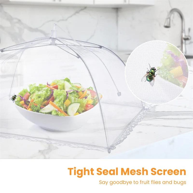 Cubiertos de Malla Suministros Plegable Cocina Anti Moscas Mosquitos Cubierta de Alimentos Picnic Proteger Verduras Frutas Cubierta Transpirable Cocina