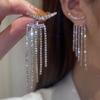 Funkelnde Lange Quasten-Hängeohrringe für Damen Zirkon-Ohrringe Glänzend Hochzeit Statement Party Exquisiter Schmuck Geschenke