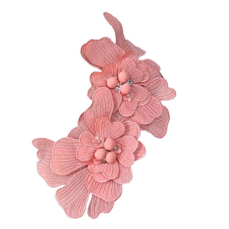 

Polyester Flower Brooch Pin 3D Flower Pin Polyester Brooch Elegant Lapel Pin Wedding Dress Corsage for Daily Party Wear