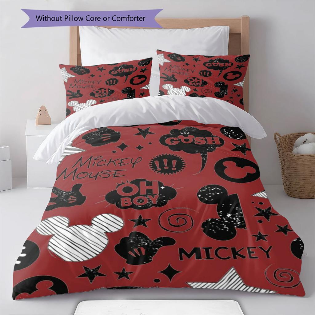 Retro American Comic Book Style Mickey Mouse Themed Pattern The Perfect Choice for Decorating A Child's Bedroom Warm Bedding Set