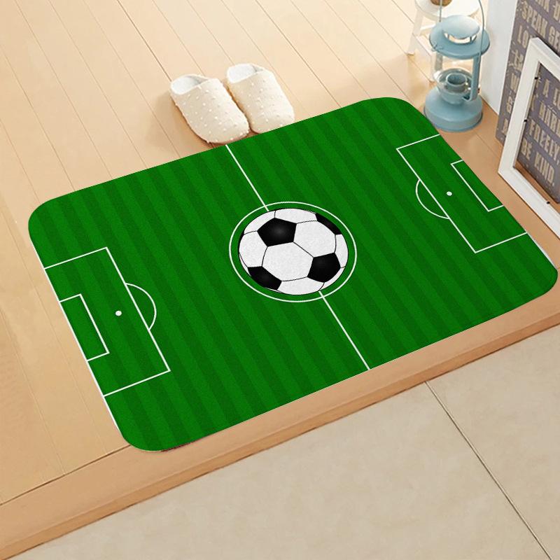 VIKAMA Football Pitch Doormat Stain-Resistant & Non-Slip Entrance Hallway Mat Bedroom Entrance Rug Bedside Carpet Home Decor