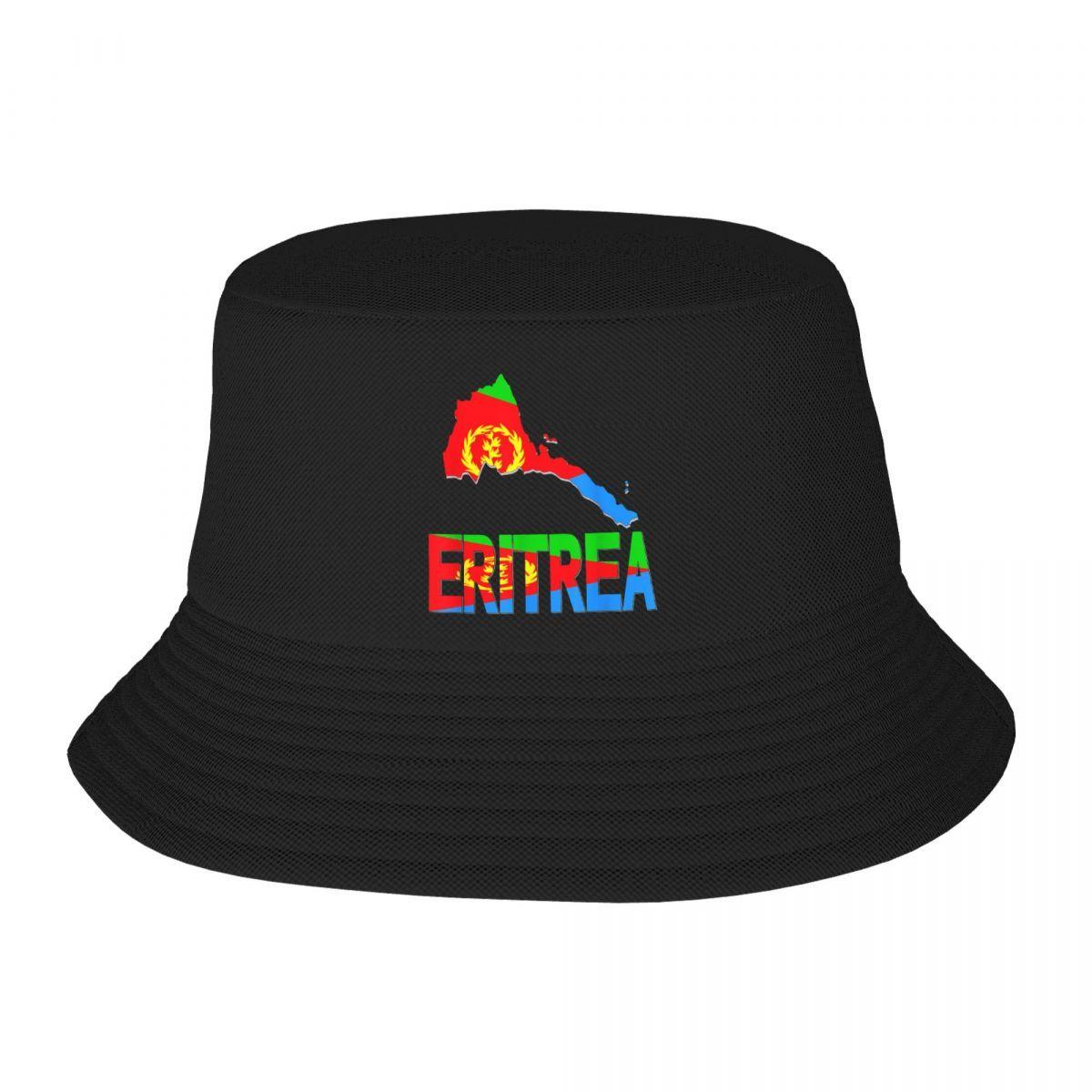 Custom Eritrea Map Eritrean Flag Bucket Hat Unisex  Women  Outdoor Sun Summer Camping Fishing Cap