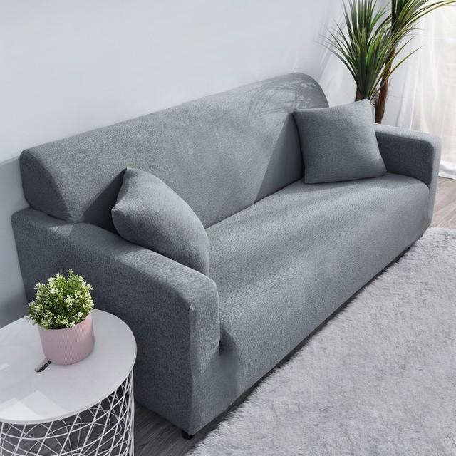 Elastic Bubble Seersucker Sofa Cover Full Cover For L Shape Corner Sofa High Quality Durable