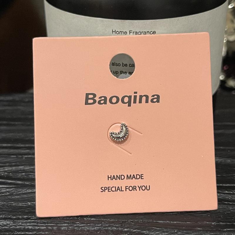 Pink Card Baoqina Flat Threaded Cartilage Stud: Trendy Cross-border Hot-Selling Piercing Jewelry