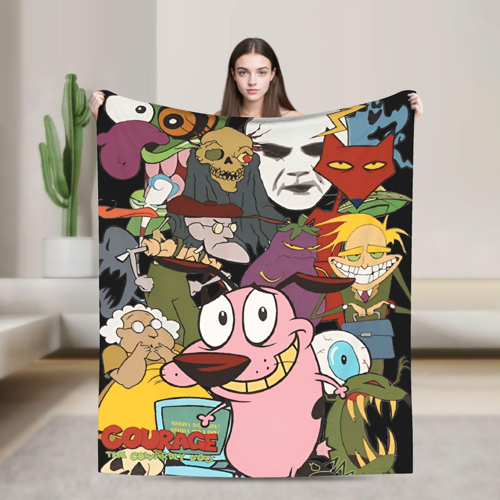 Courage Cowardlys Dog Blanket Quality Super Soft  Throw Blanket Winter Boy Girl Couch Chair Funny Bedspread 75X95CM