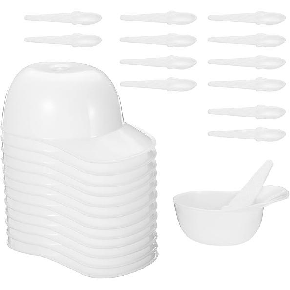 PATIKIL 12 Set Ice Cream Bowls and Spoons Set, 8oz Baseball Cap Ice Cream Bowl Baseball Helmet Snacks Dessert Bowls Plastic Cute Reusable for
