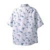 Chinese Ink Wash Bamboo Leaf Print Short Sleeve Casual Shirt