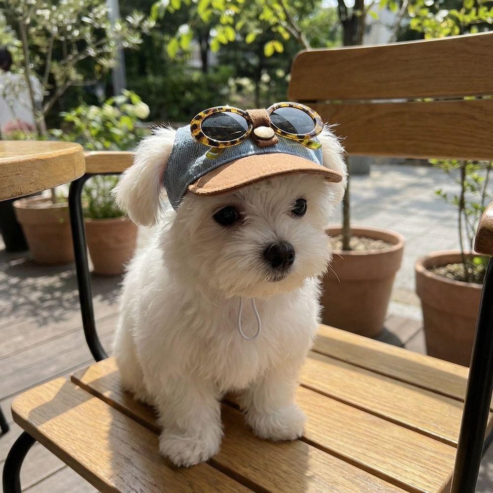 Adjustable Dog Visor Hats Denim Cap Puppy Baseball Cap Pet Sun Protection Hats  Summer Season