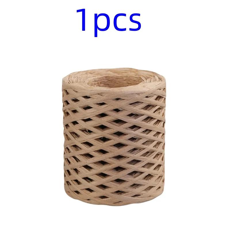 2025 200M Natural Raffia Straw Yarn For Knitting Crocheting Paper Threads DIY Handmade Summer Sunhat Beach Bag Freeshipping