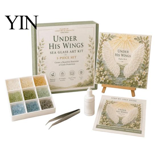 Inspirational Scripture Decorations Faith-Inspired Sea Glass Art Kit, Psalms of Comfort And Strength Christian DIY Faith Inspired Handmade Gifts