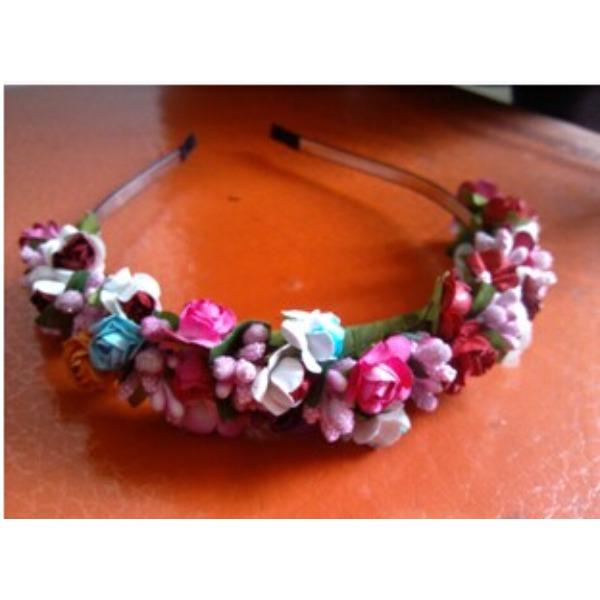 Flower Heads Boho Hair Garland Girl Beach Crown Hair Band Headband Wedding Hair Accessories Headwear for Girls Kids