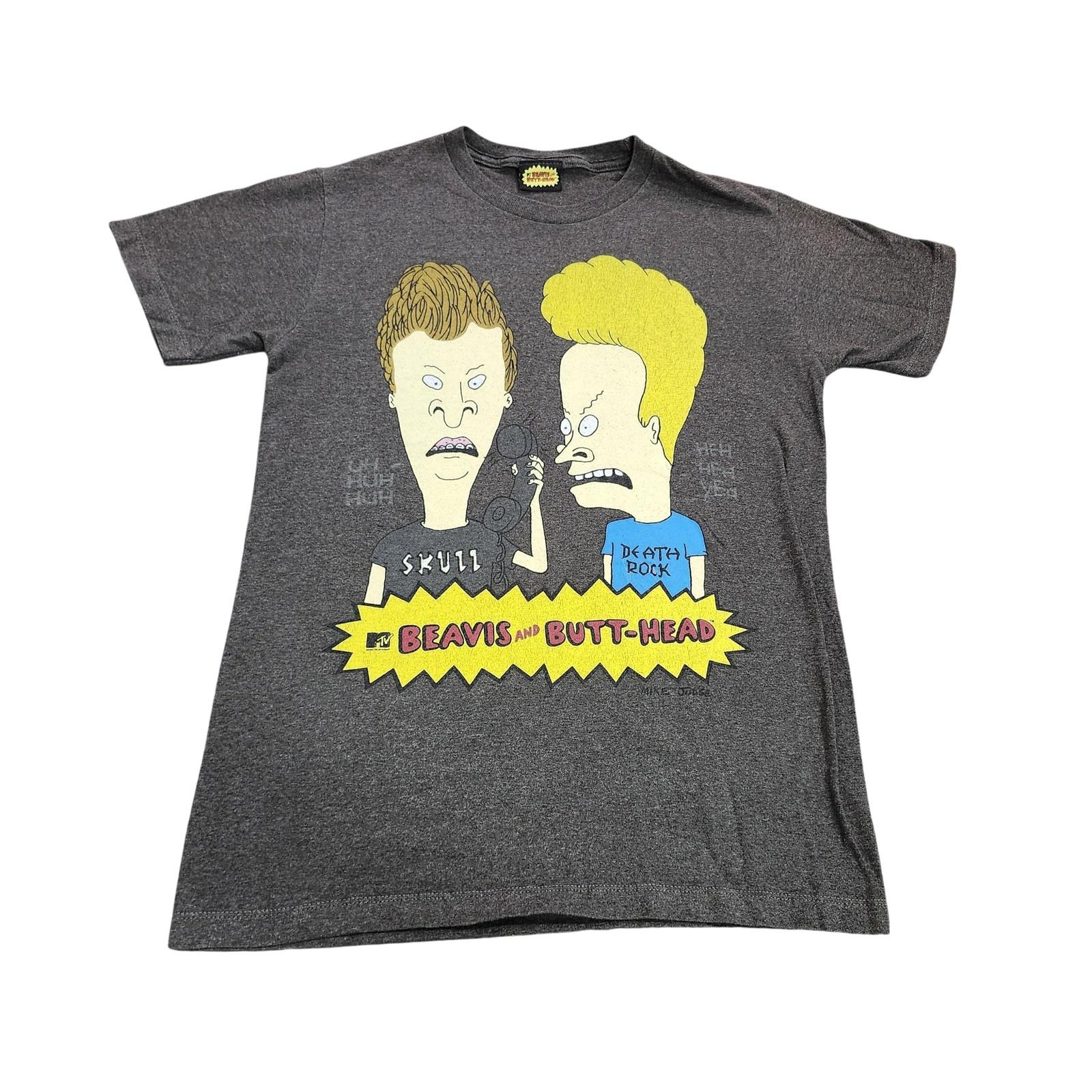 VTG Beavis & Butt-Head Shirt Mens S Gray MTV Graphic Tee Cartoon 90s TV Show Unisex T-Shirt XXL