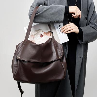 Large Capacity Cowhide Tote Bag Versatile Soft Leather Shoulder Bag Casual Women's Bag