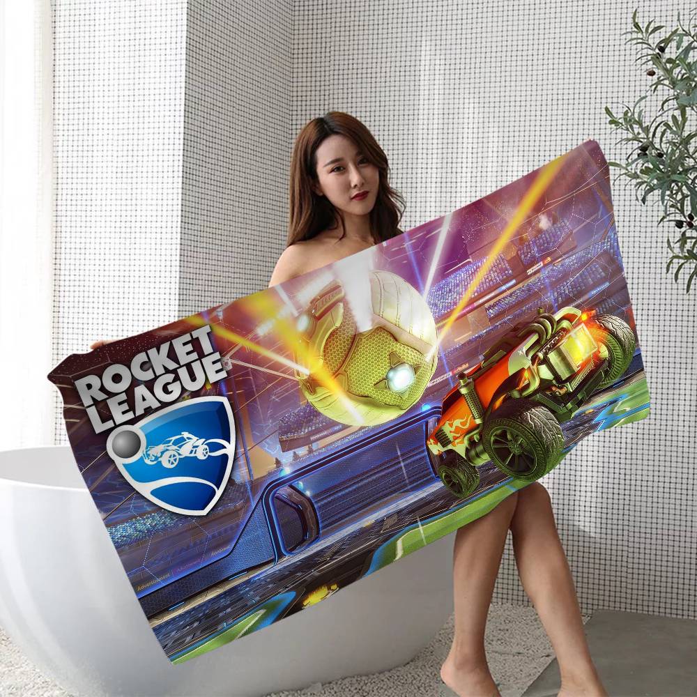 Rocket League Beach Towel Cartoon Cute Summer Kids Large Bath Pool Beach Towel Microfiber Absorbent For Swimming Travel W30*H60(CM)