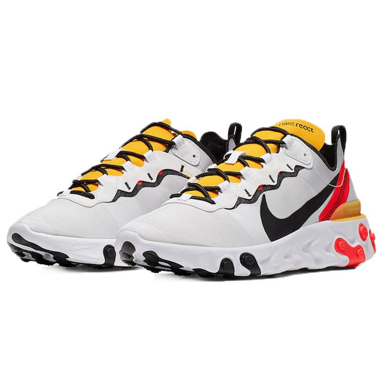 New Nike React Element 55 White Black Crimson Gold BQ6166-102