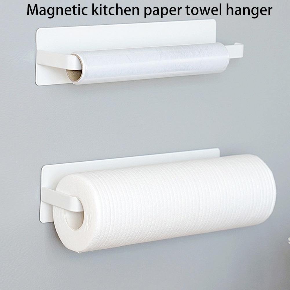 Magnetic Paper Towel Holder Toilet Paper Roll Holder Wall Mount Paper Towel Rack Punch Free Roll Paper Dispenser for RV Bathroom