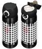 Thermos Water Bottle Vacuum Insulated Mobile Mug 400ml Black Gingham BKG JNL-403
