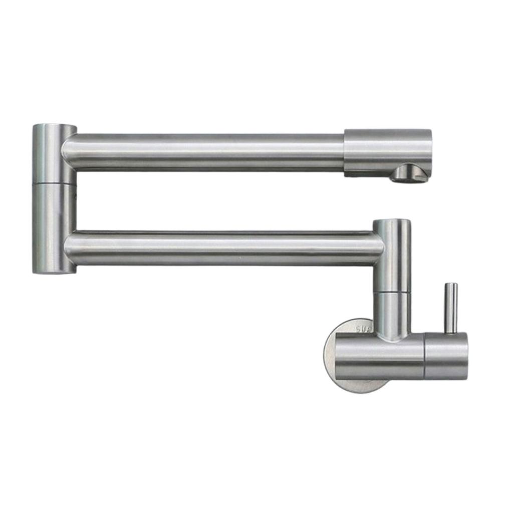 Adjust Swing Arm Faucet Wall Mounted Installation Rustproof Metal Extended Sprays Head Rotation Water Tap