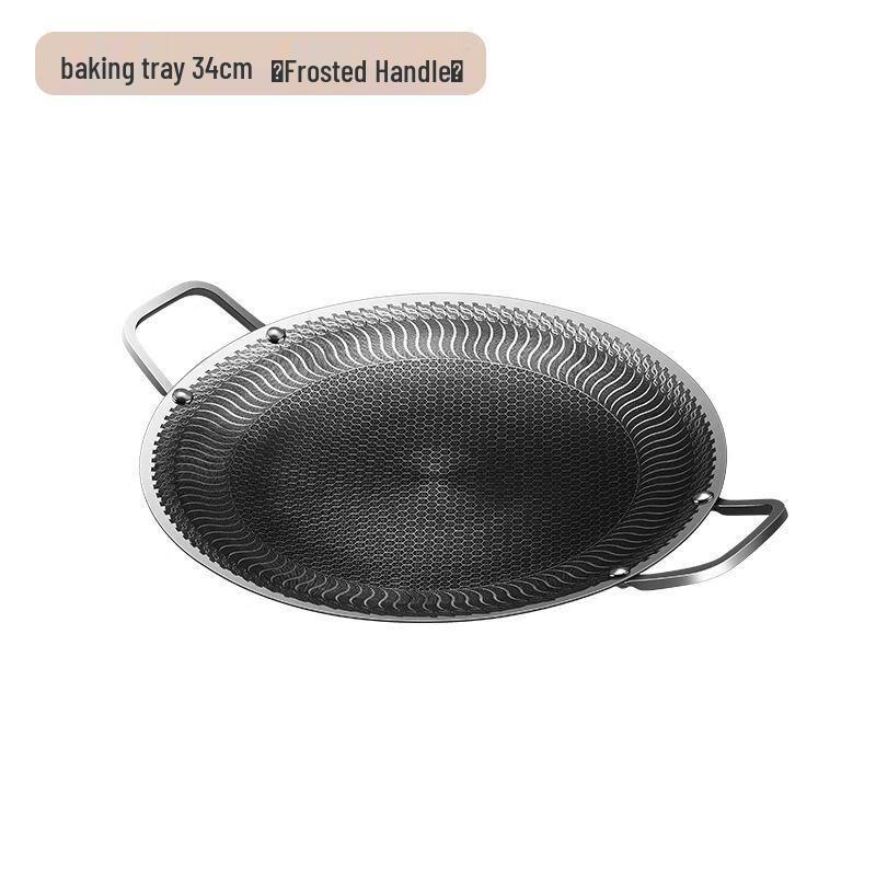 Stainless Steel Outdoor Camping Grill Pan 34cm