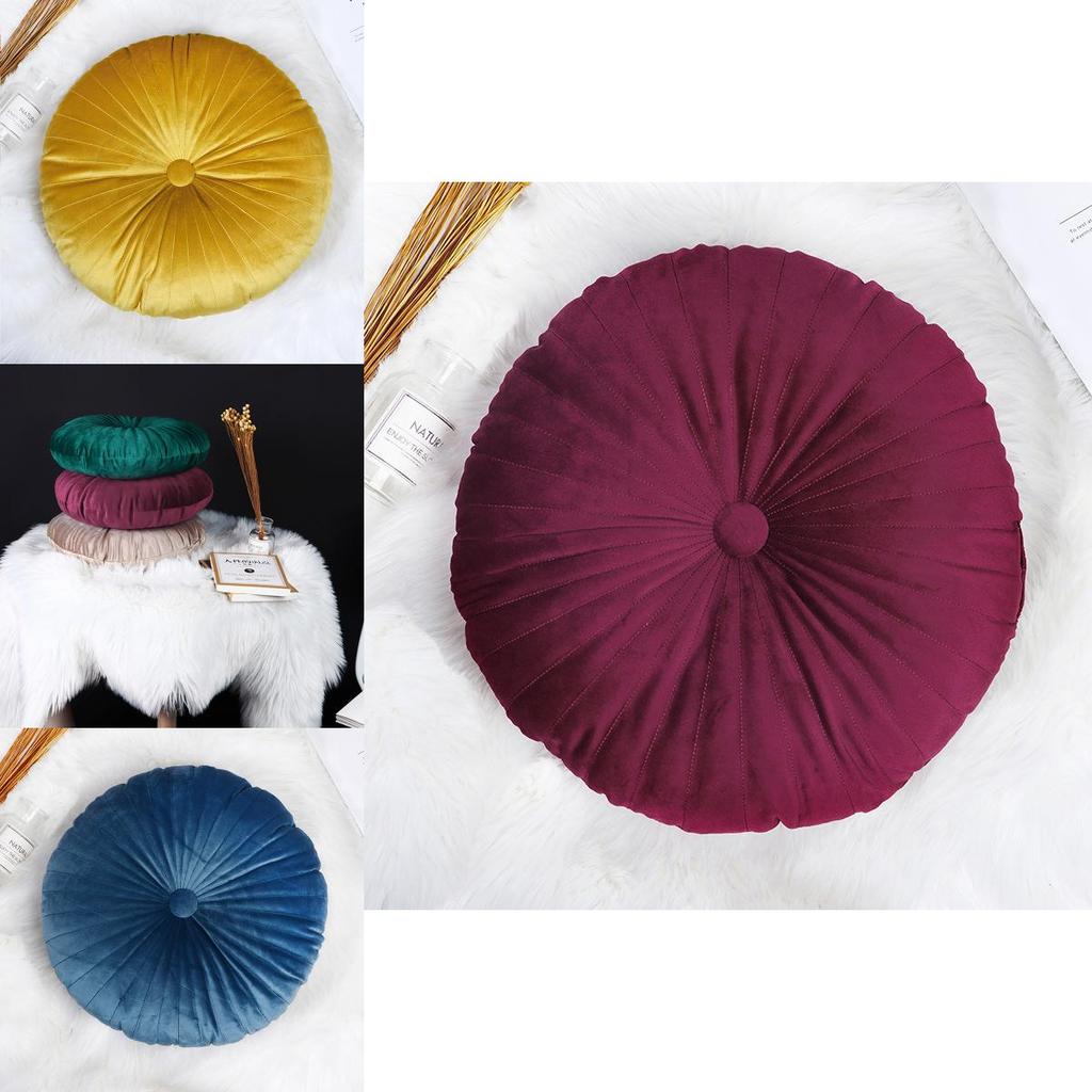 Cozy Round Pumpkin Back Seat Chair Cushion With Soft Velvet Touch And Durable Design