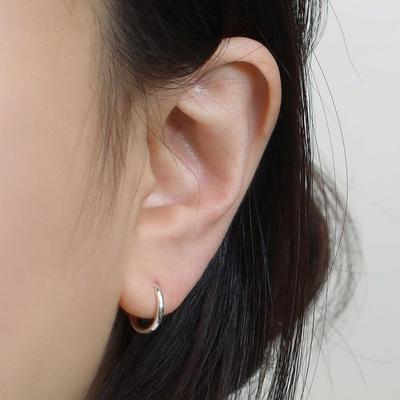 92.5 Silver, No-piercing Ring Earrings, 11mm Fake Earrings, Ring Earrings, Ring Piercing