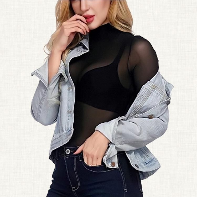 European & American Mesh See-Through Women's Versatile T-Shirt (2023)