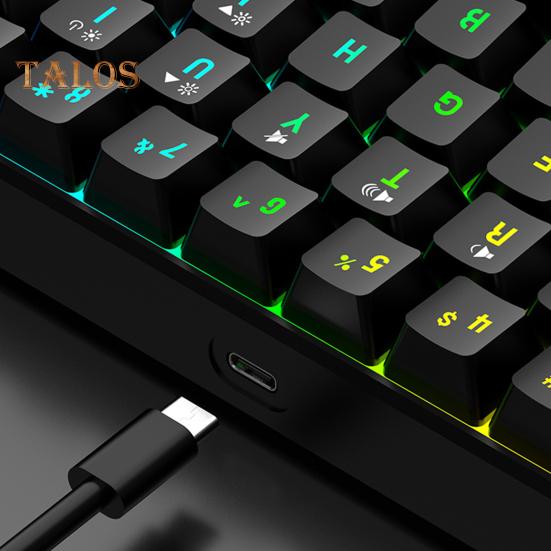 Wired Mechanical Gaming Keyboard with RGB Light Universal 61 Keys Mini Wired Office Keyboard Mouse Kit