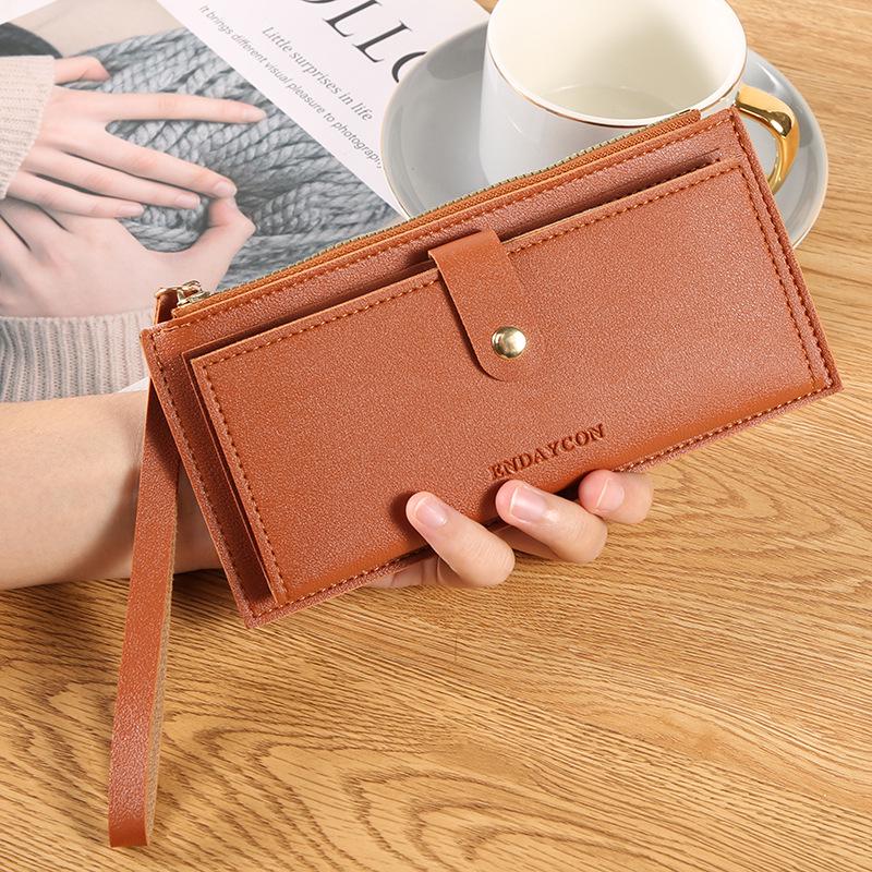 

Женский блестящий кошелек-картхолдер на молнии с множеством отделений для карт и отделением для монет коричневый