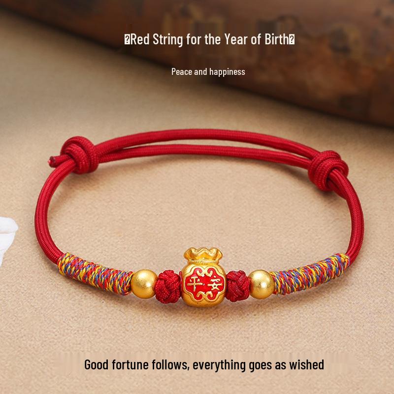 Brățară Etnică Nouă cu Șnur Roșu cu Accesorii din Aliaj Electroplacat pentru Bărbați și Femei - Design în Cinci Culori pentru Festivalul Bărcilor Dragonului.