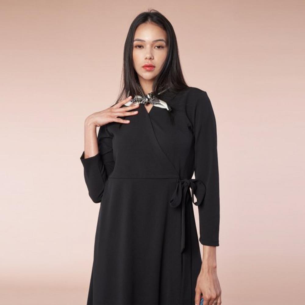 Lipbbam Long Wrap Dress Ldm07bk01