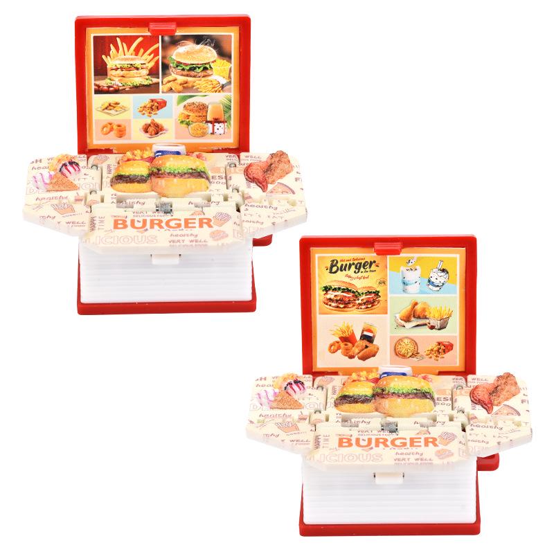 Mini Hamburger 3D Pop-up Book Keychain: Trendy Pendant & Creative Decompression Toy.