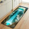 3D Cave Waterfall Landscape Print Runner Rug, Non-Slip Washable Durable Mat for Laundry Room, Entryway, Hallway  Bathroom