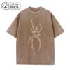 Heren Creatief Ster en Spin Print Gewassen T-shirt Comfortabel Puur Katoen Korte Mouw Casual Straatstijl Werk Fitness Top