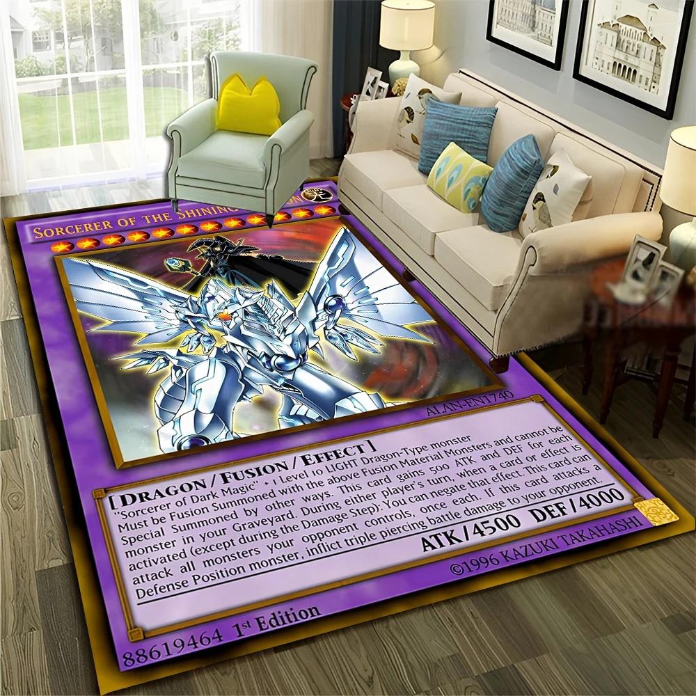 Y-Yu-Gi-Oh Monsterkarte Anime Teppich Cartoon Fußmatte für Wohnzimmer und Schlafzimmer Dekorative Fußmatte Kinderbereich Teppich Rutschfester Teppich