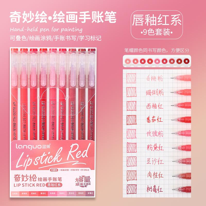 9-color Large-capacity Neutral Single-ended Highlighter Set Special Pen for Students Drawing Taking Notes and Marking Key Points